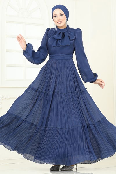 D.M.N. - Evening Dress 5320D170-MS Navy Blue - 385732