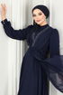 Evening Dress 5408AB368-MS Navy Blue - Thumbnail