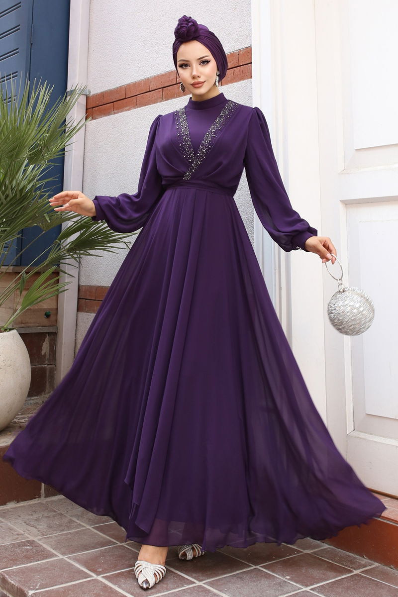 فستان سهرة أرجواني 5408AB368-MS