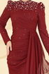 Evening Dress 5430D170-MS Burgundy - Thumbnail