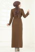 Evening Dress 5642EDF311-MS Brown - Thumbnail