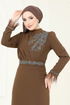 فستان سهرة بني 5642EDF311-MS - Thumbnail