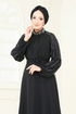 فستان سهرة أسود 5666EDF311-MS - Thumbnail