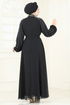 فستان سهرة أسود 5666EDF311-MS - Thumbnail