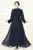 Evening Dress 5666EDF311-MS Navy Blue - Thumbnail