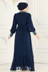 Evening Dress 5671AB368-MS Navy Blue - Thumbnail
