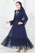 Evening Dress 5678EDF311-MS Navy Blue - Thumbnail