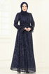 Evening Dress 5680EDF311-MS Navy Blue - Thumbnail