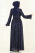 Evening Dress 5680EDF311-MS Navy Blue - Thumbnail
