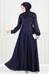 Evening Dress 5681EDF311-MS Navy Blue - Thumbnail