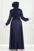 Evening Dress 5681EDF311-MS Navy Blue - Thumbnail