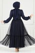 Evening Dress 5684EDF311-MS Navy Blue - Thumbnail