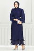 Evening Dress 5689EDF311-MS Navy Blue - Thumbnail