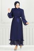 Evening Dress 5689EDF311-MS Navy Blue - Thumbnail