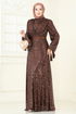 Evening Dress 5690EDF311-MS Brown - Thumbnail