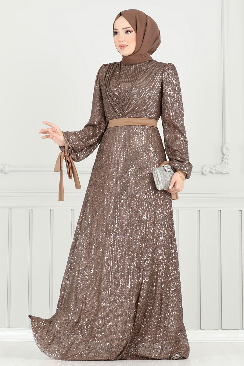 فستان سهرة بيج غامق 5690EDF311-MS