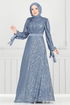 Evening Dress 5690EDF311-MS Indigo - Thumbnail