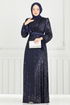 Evening Dress 5690EDF311-MS Navy Blue - Thumbnail