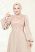 فستان سهرة بيج فاتح 5691EDF311-MS - Thumbnail