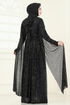 فستان سهرة أسود 5698EDF311-MS - Thumbnail