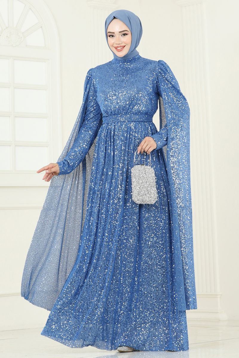 فستان سهرة أزرق 5698EDF311-MS