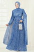 فستان سهرة أزرق 5698EDF311-MS - Thumbnail