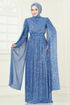 فستان سهرة أزرق 5698EDF311-MS - Thumbnail