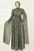Evening Dress 5698EDF311-MS Khaki - Thumbnail
