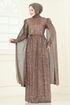 Evening Dress 5698EDF311-MS Light Brown - Thumbnail