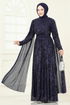 Evening Dress 5698EDF311-MS Navy Blue - Thumbnail