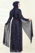Evening Dress 5698EDF311-MS Navy Blue - Thumbnail