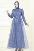 Evening Dress 5699EDF311-MS Indigo - Thumbnail