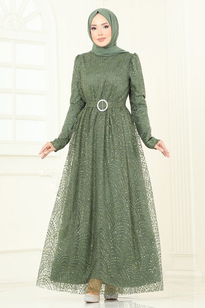 E.D.F. - فستان سهرة اخضر عفني 5699EDF311-MS - 385884