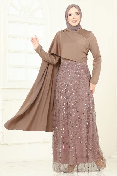 E.D.F. - فستان سهرة بيج 5700EDF311-MS