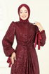 Evening Dress 5701EDF311-MS Burgundy - Thumbnail
