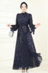 Evening Dress 5701EDF311-MS Navy Blue - Thumbnail
