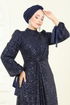 Evening Dress 5701EDF311-MS Navy Blue - Thumbnail