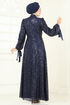 Evening Dress 5701EDF311-MS Navy Blue - Thumbnail