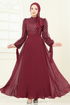 Evening Dress 5704EDF311-MS Burgundy - Thumbnail