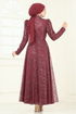 Evening Dress 5705EDF311-MS Burgundy - Thumbnail