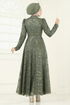 Evening Dress 5705EDF311-MS Khaki - Thumbnail