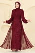 Evening Dress 5725EDF311-MS Burgundy - Thumbnail