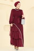 Evening Dress 5735EDF311-MS Burgundy - Thumbnail