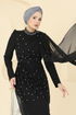 فستان سهرة أسود 5736EDF311-MS - Thumbnail
