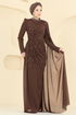 Evening Dress 5736EDF311-MS Brown - Thumbnail