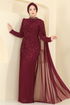 Evening Dress 5736EDF311-MS Burgundy - Thumbnail