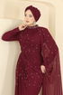 Evening Dress 5736EDF311-MS Burgundy - Thumbnail