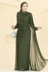 Evening Dress 5736EDF311-MS Khaki - Thumbnail