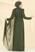 Evening Dress 5736EDF311-MS Khaki - Thumbnail