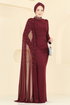 Evening Dress 5737EDF311-MS Burgundy - Thumbnail